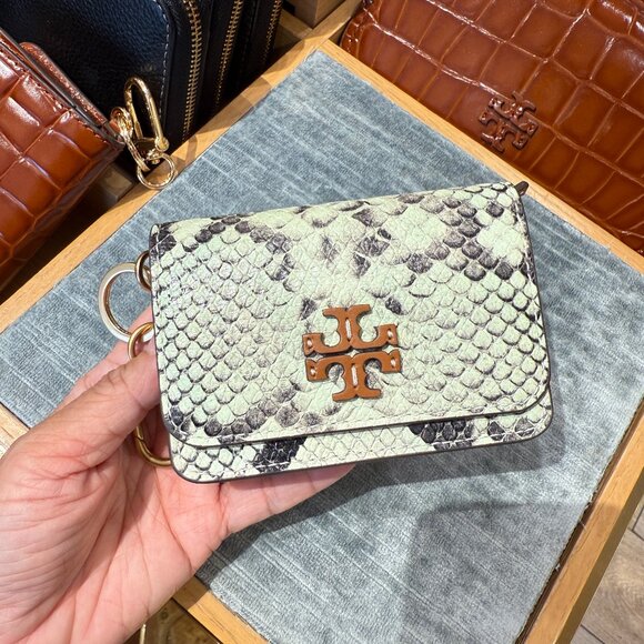 Tory Burch Thea Flap Card Case 177224 Mint Green $198 - Picture 1 of 4